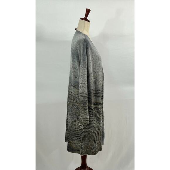 MISSONI Sz 40 Gray Knit Reversible Open Front Cardigan Sweater Duster - Picture 7 of 16
